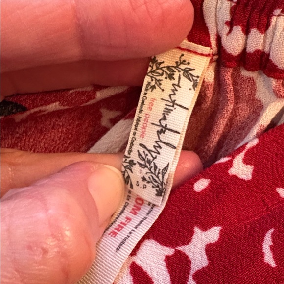 Intimately Free People sz S red floral wide leg pants - Picture 8 of 9